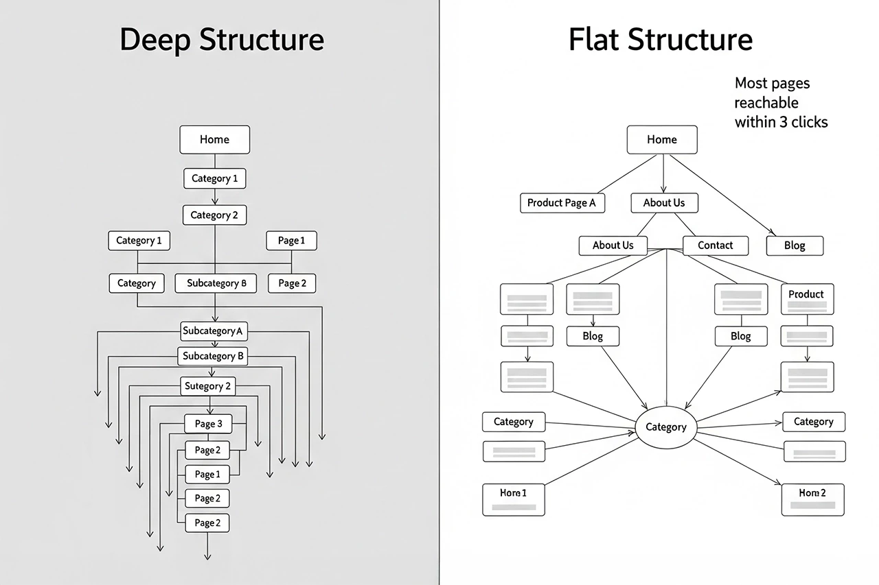 網站的結構就像一棟建築的骨架，它決定了資訊的流動與承載方式